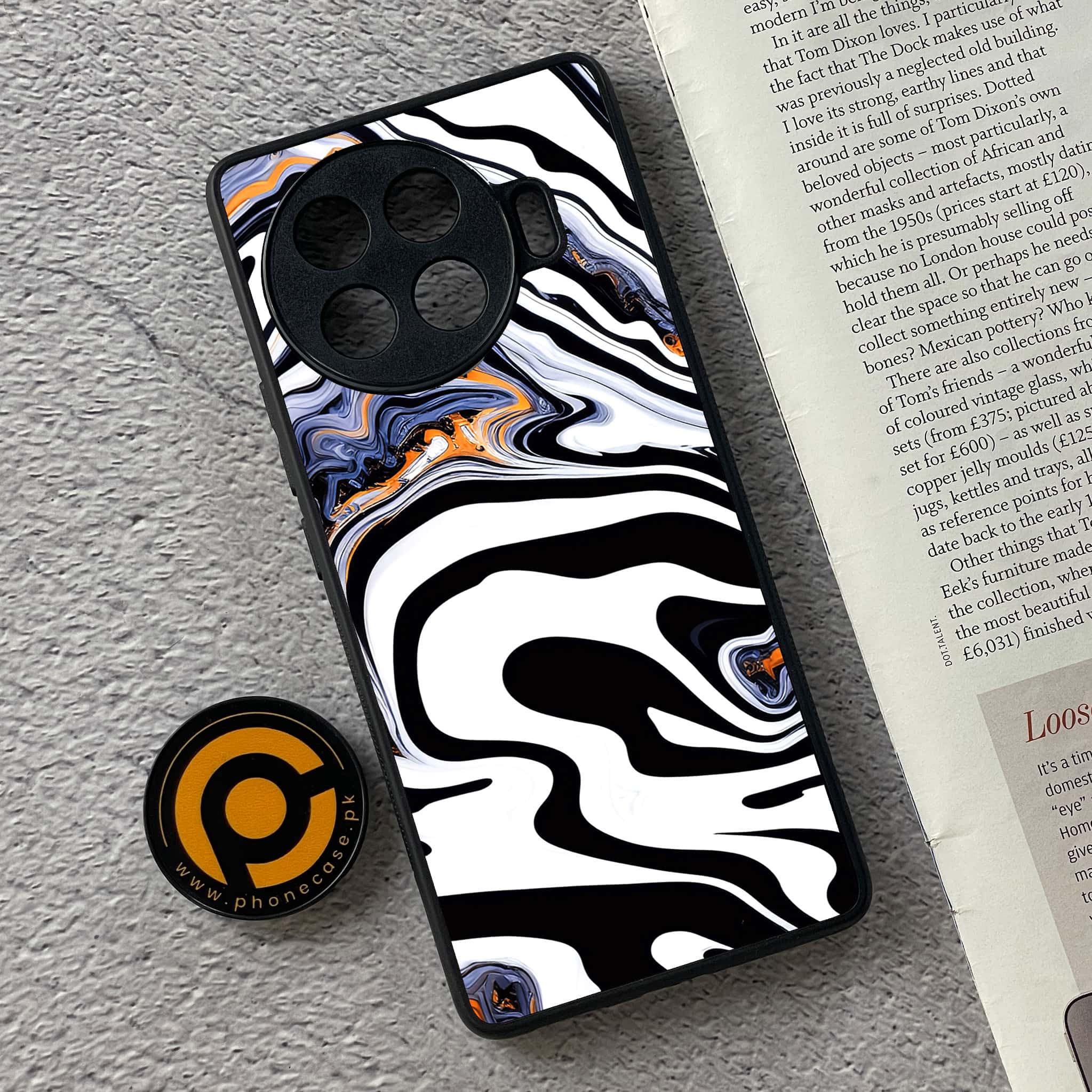 Tecno Spark 20 pro plus - Liquid Marble Series - Premium Printed Glass soft Bumper shock Proof Case