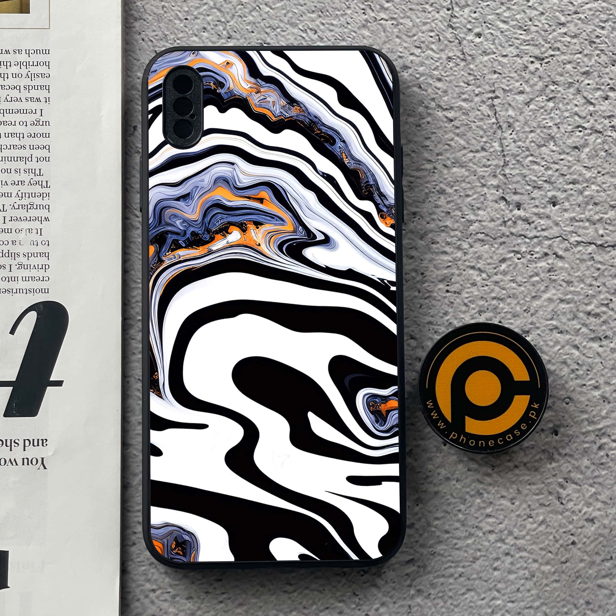 iPhone Xs Max - Liquid Marble Series - Premium Metal Printed soft Bumper shock Proof Case