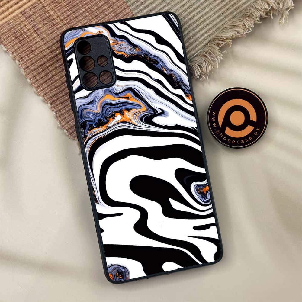 Samsung Galaxy A71 - Liquid Marble Series - Premium Metal Printed soft Bumper shock Proof Case