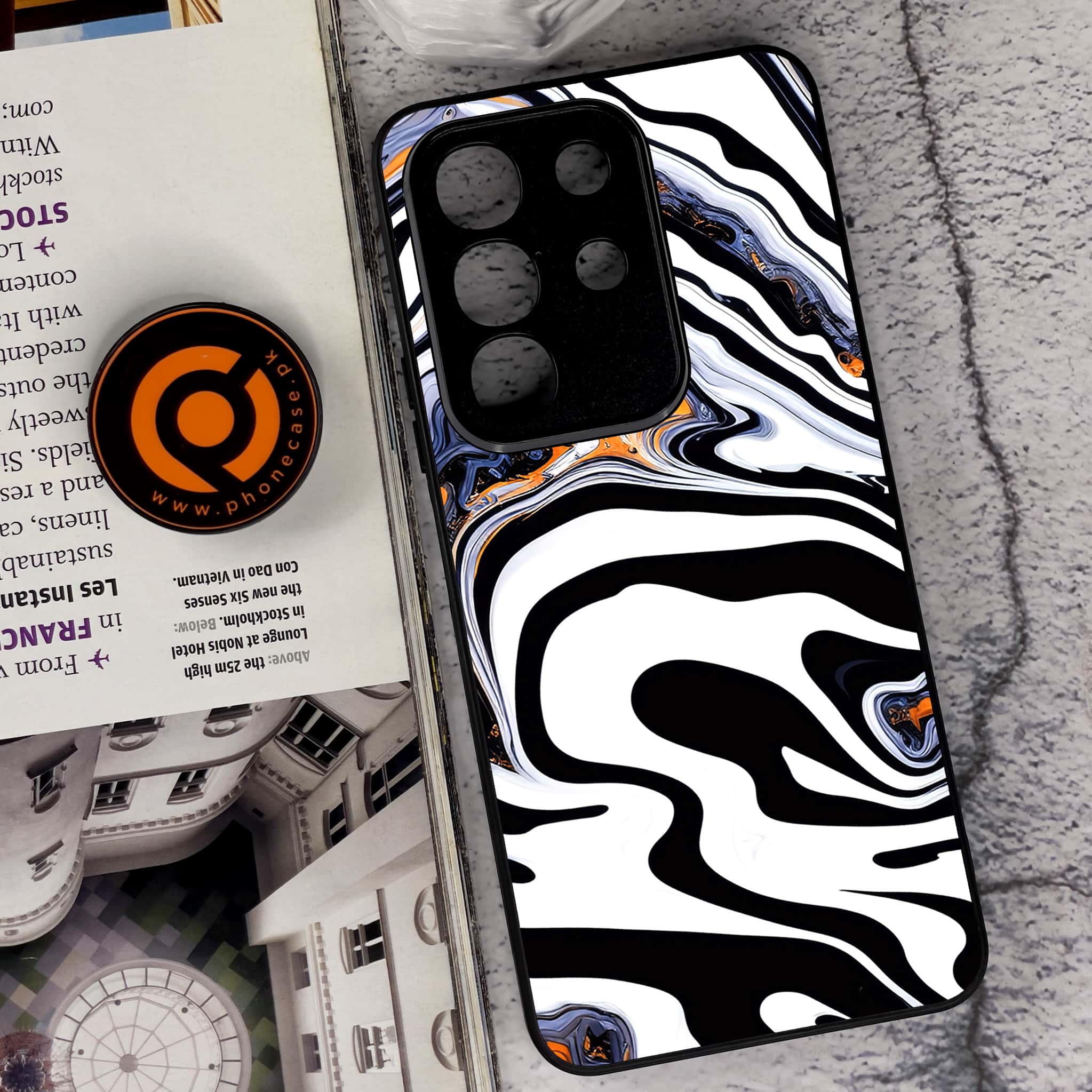 Vivo Y29 4G - Liquid Marble Series - Premium Metal Printed soft Bumper Shock Proof Case