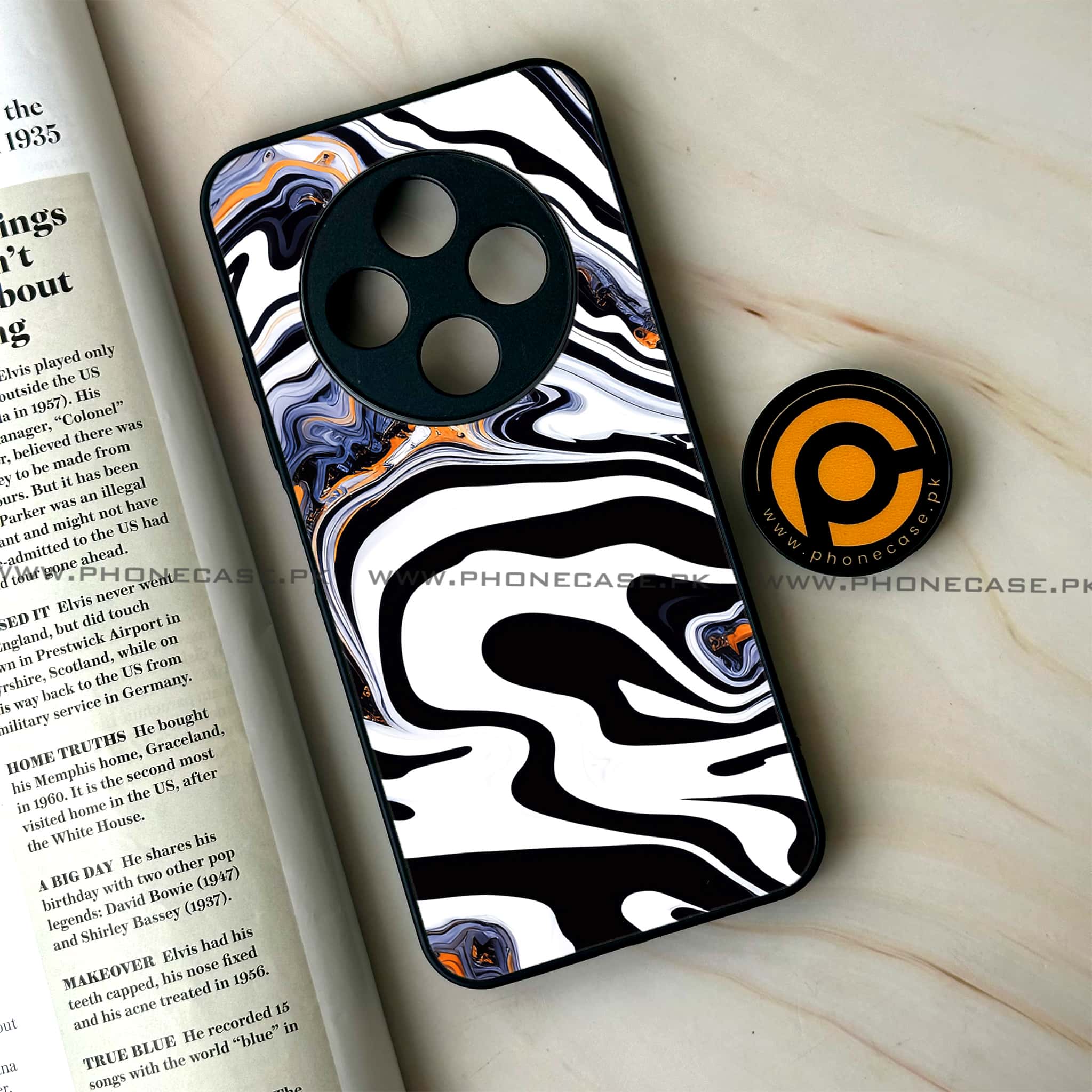 Oppo F27 Pro - Liquid Marble Series - Premium Metal Printed soft Bumper Shock Proof Case