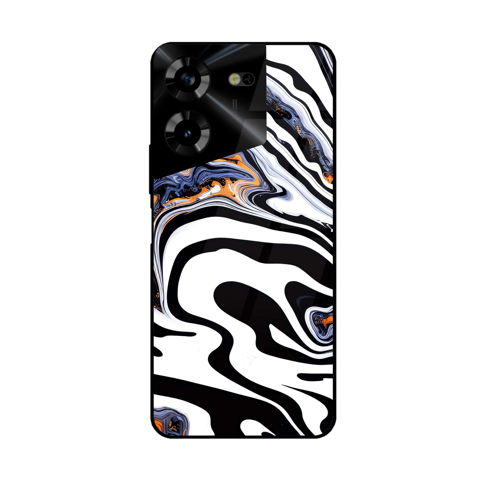 Tecno Pova 5 Pro - liquid marble Series - Premium Printed Glass soft Bumper shock Proof Case
