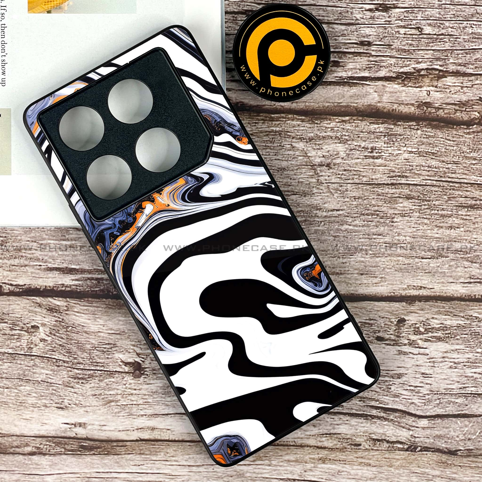 Infinix GT 20 Pro - Liquid Marble Series - Premium Printed Glass soft Bumper shock Proof Case