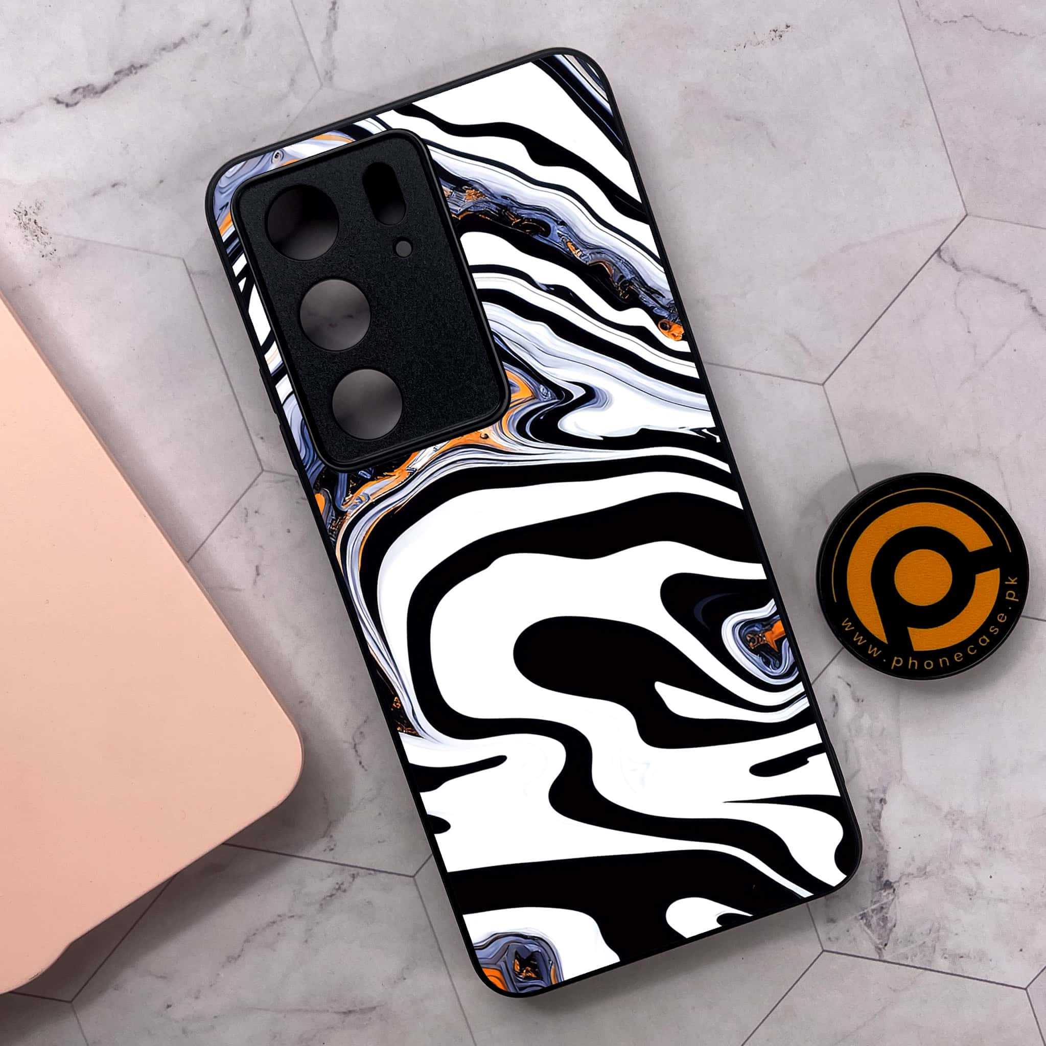 Realme C75x 4G - Liquid Marble Series - Premium Metal Printed soft Bumper shock Proof Case