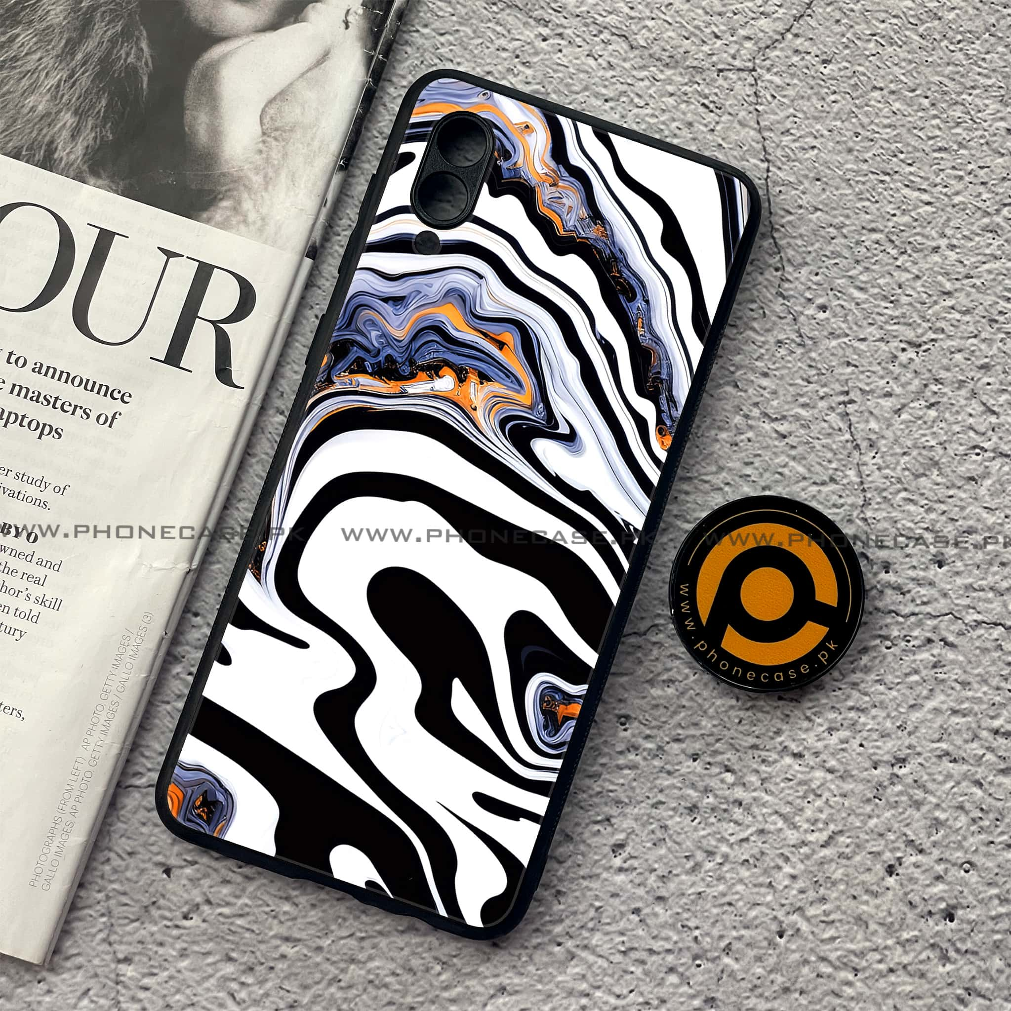 Samsung Galaxy A02 - Liquid Marble Series - Premium Printed Metal soft Bumper shock Proof Case