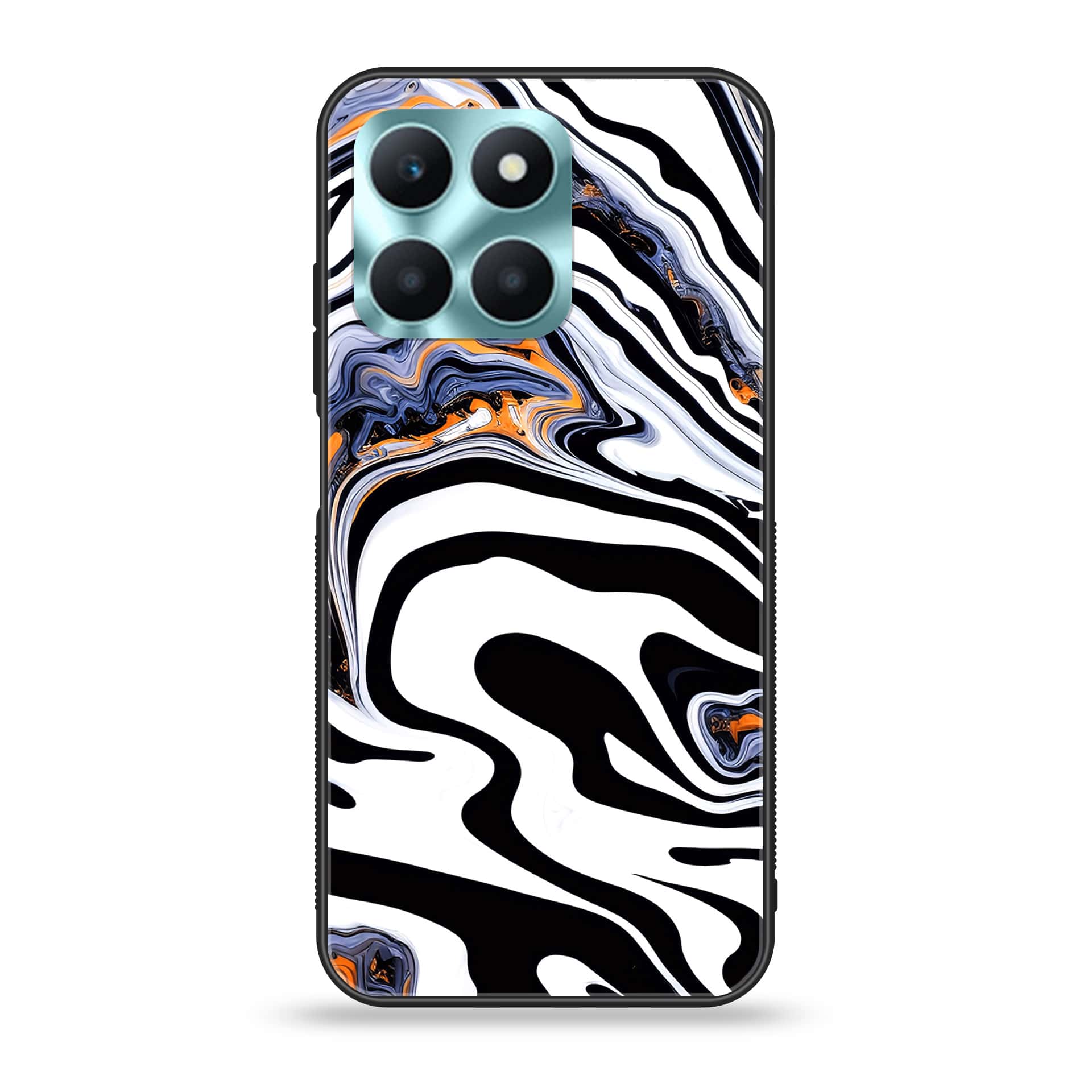 Honor X6a - Liquid Marble Series - Premium Printed Glass soft Bumper shock Proof Case