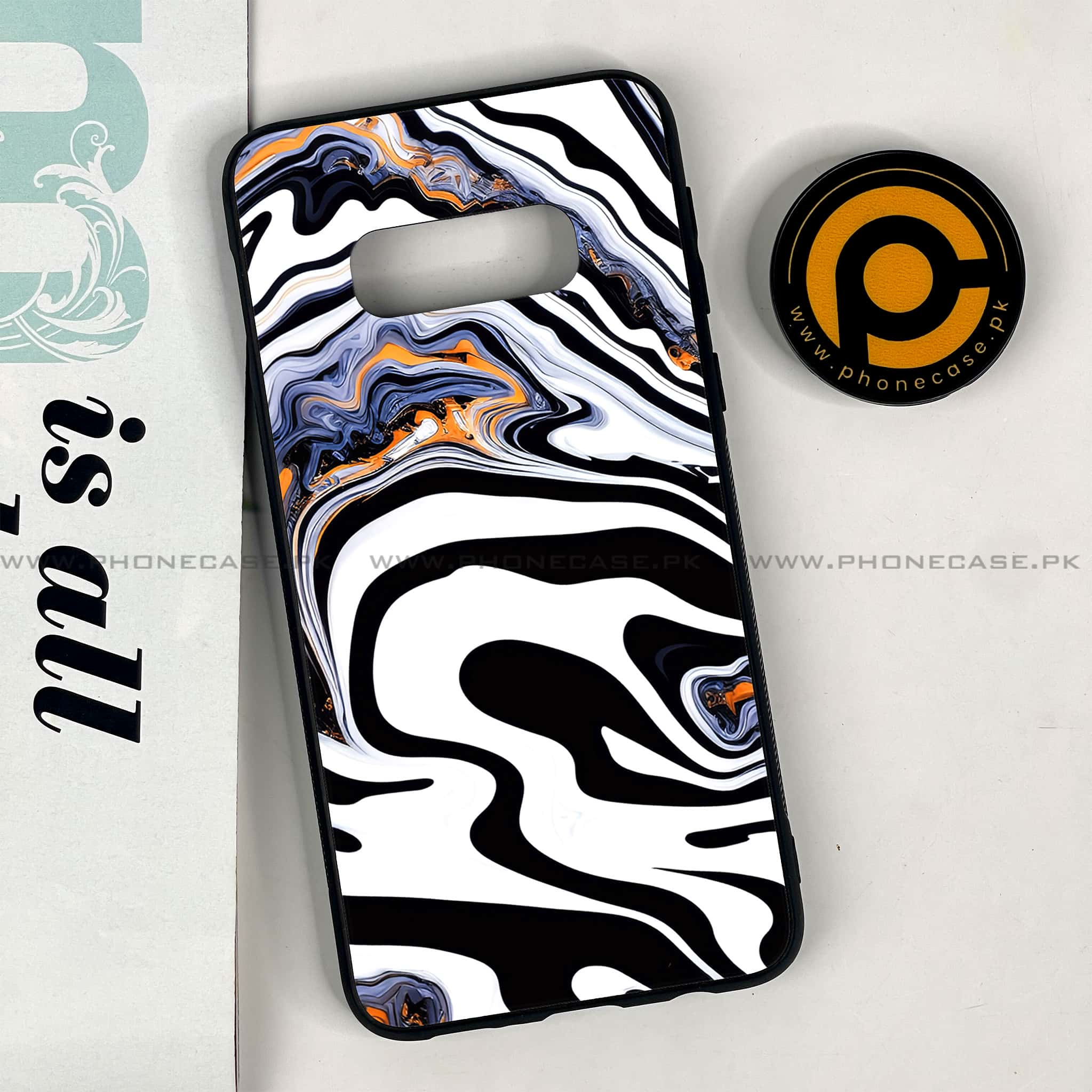 Galaxy S10e - Liquid Marble Series - Premium Printed Glass soft Bumper shock Proof Case