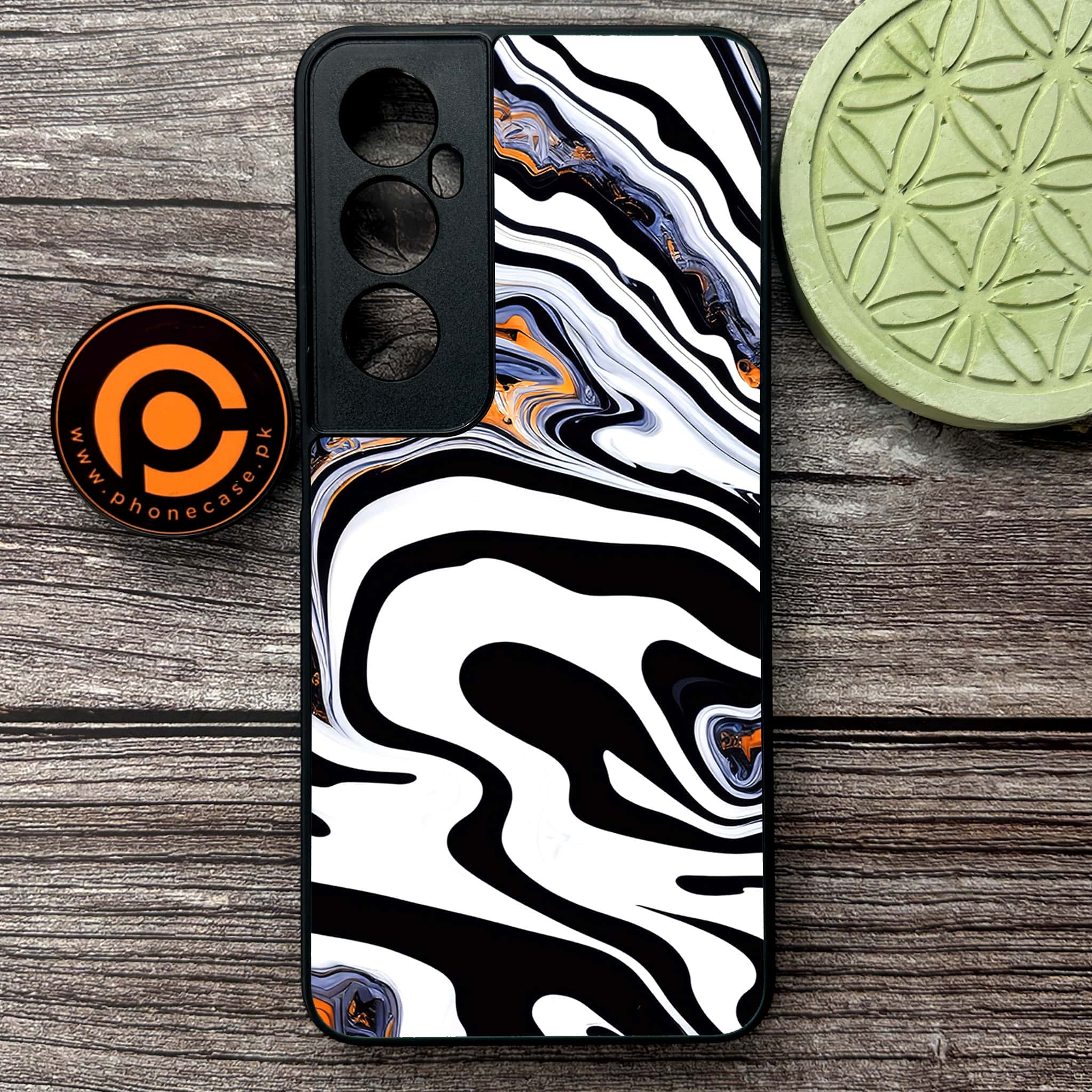 Realme C65  - Liquid Marble Series - Premium Metal Printed soft Bumper shock Proof Case
