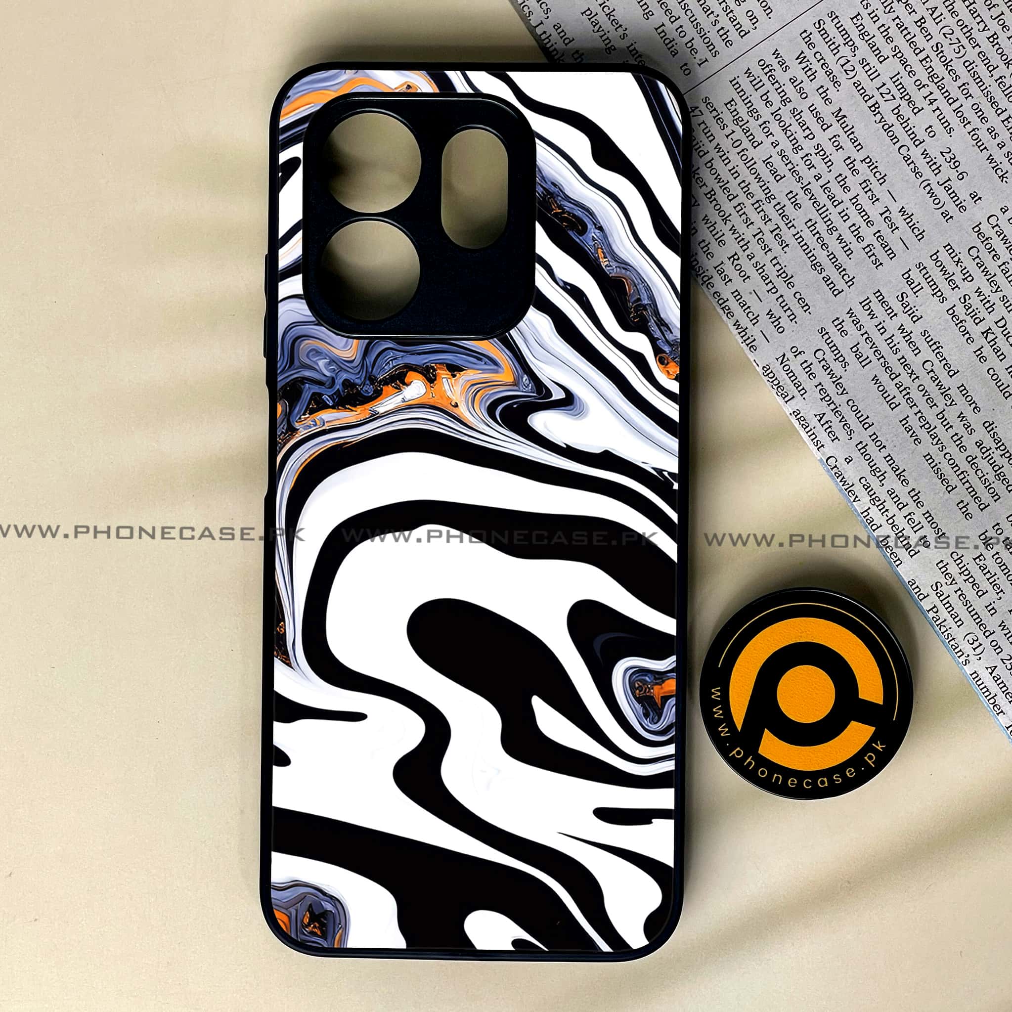 Infinix Smart 9 HD - Liquid Marble Series - Premium Metal Printed soft Bumper shock Proof Case