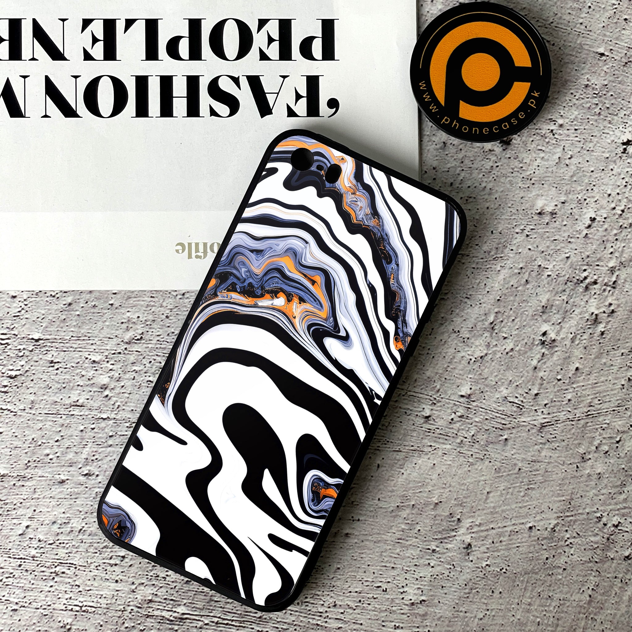 iPhone 5/5c/5s - Liquid Marble Series - Premium Printed Glass soft Bumper shock Proof Case