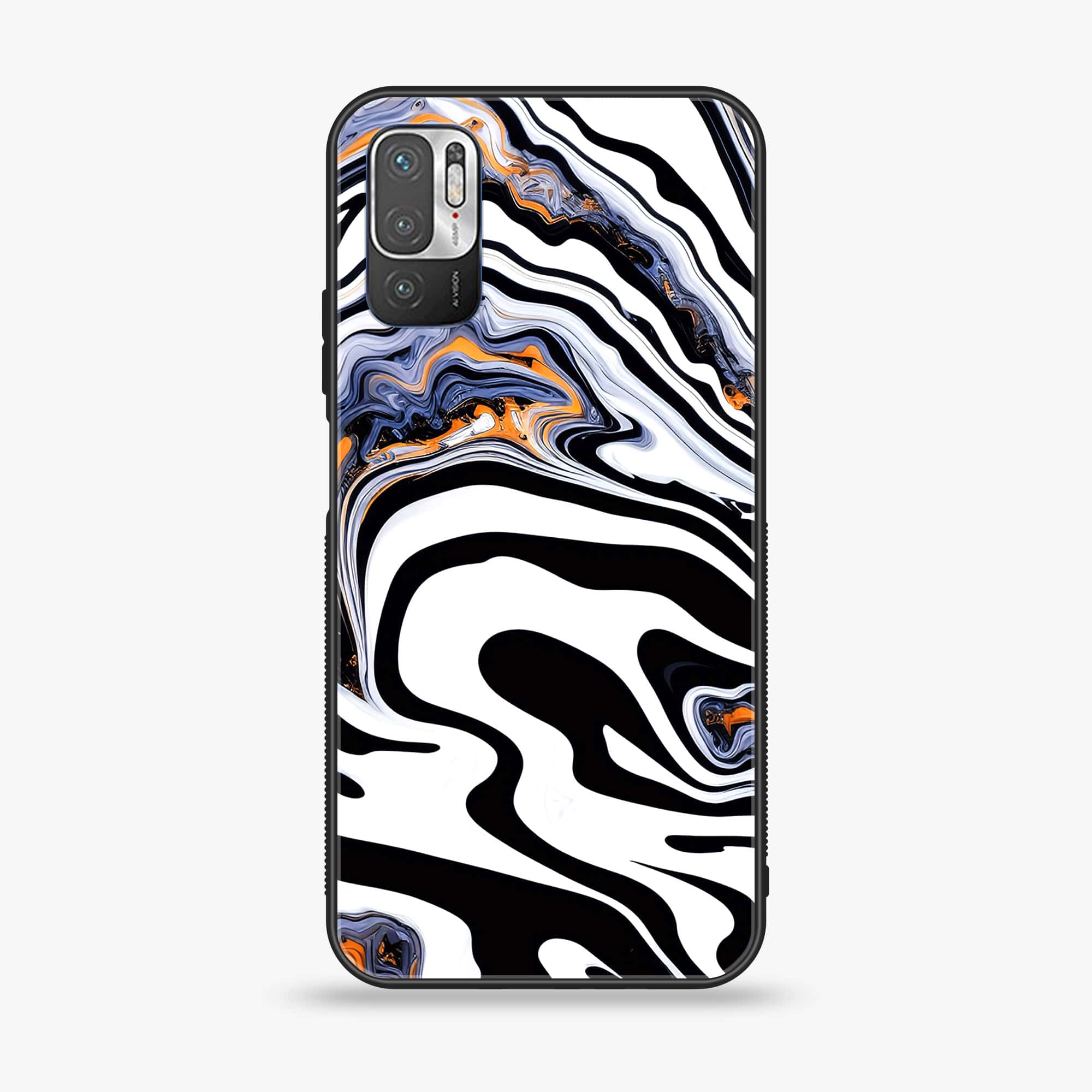 Xiaomi Redmi Note 10 5G - Liquid Marble Series - Premium Printed Glass soft Bumper shock Proof Case