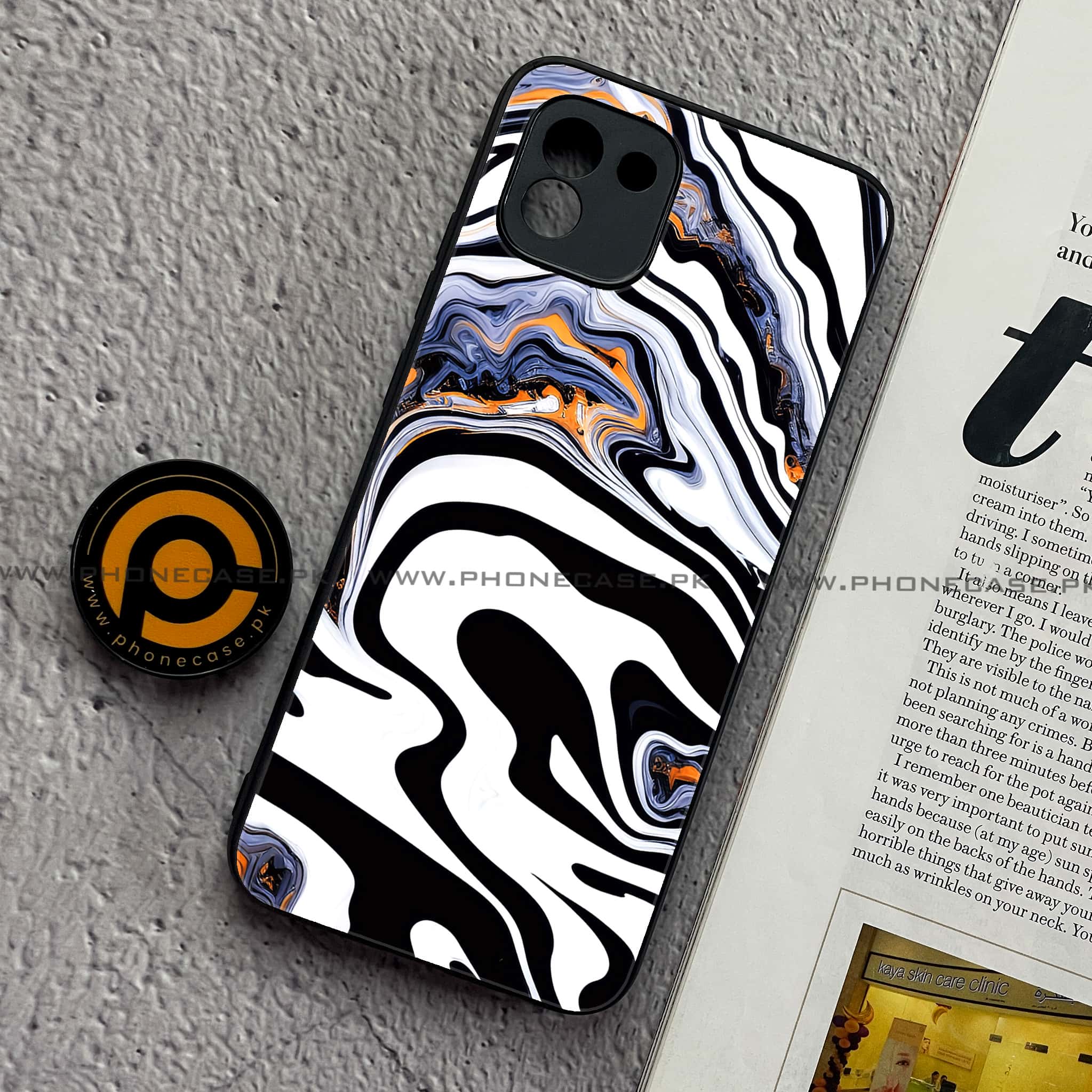 Samsung Galaxy A03 - Liquid Marble Series - Premium Printed Glass soft Bumper shock Proof Case