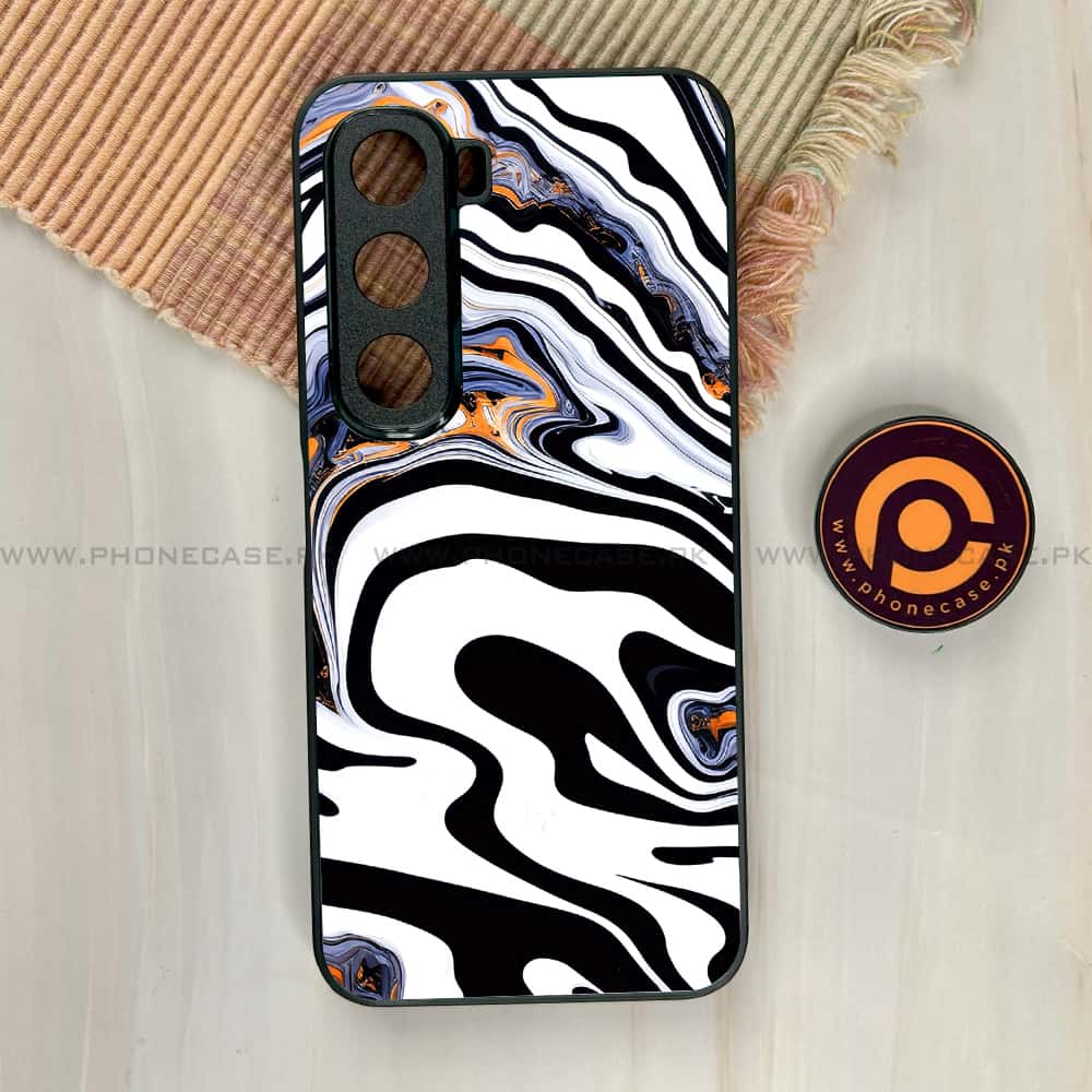 Infinix Hot 60i - Liquid Marble Series - Premium Metal Printed soft Bumper shock Proof Case
