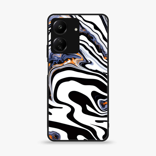Xiaomi Poco C65 - Liquid Marble Design 10- Premium Printed Glass soft Bumper shock Proof Case CS-12837
