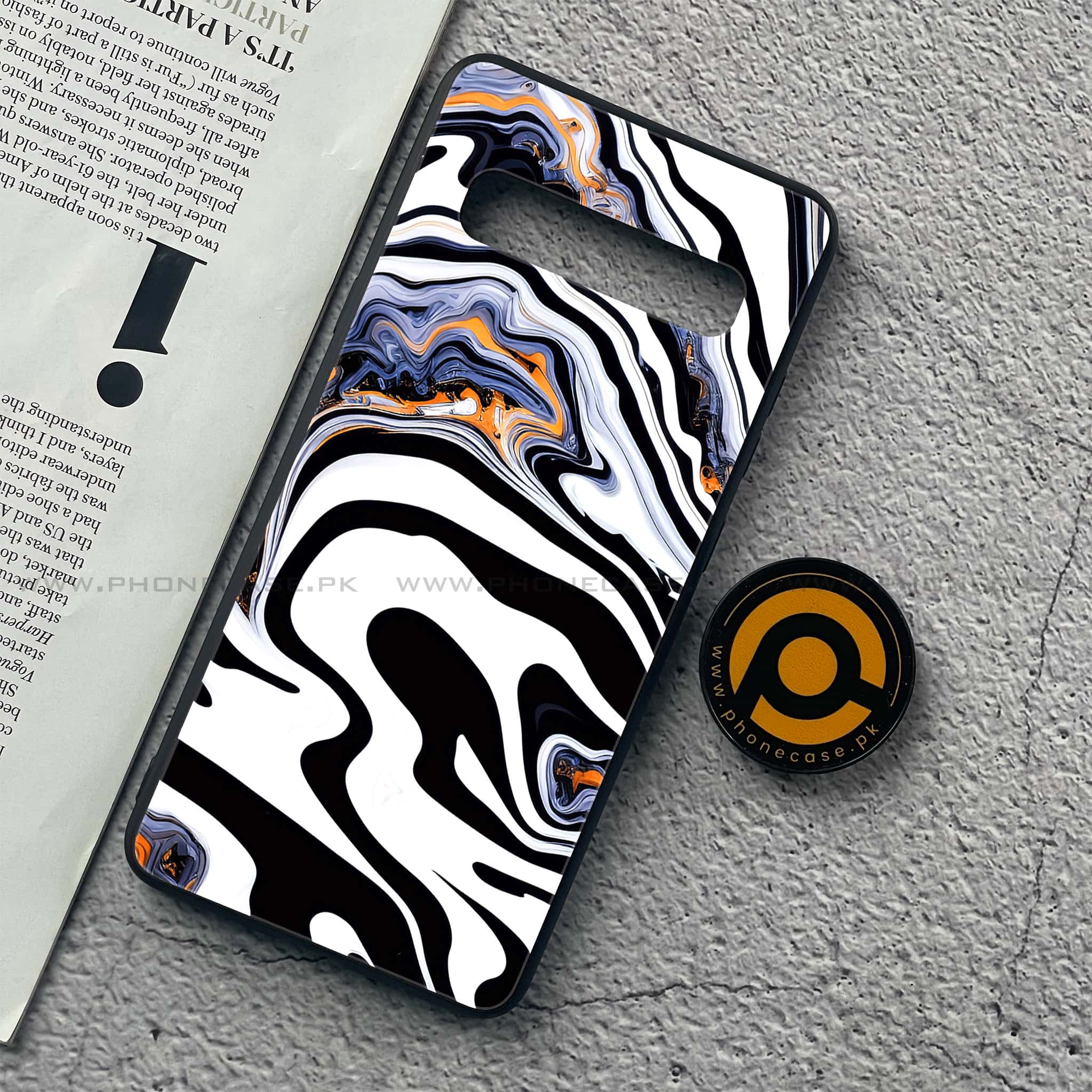 Samsung Galaxy S10 5G - Liquid Marble Series - Premium Printed Glass soft Bumper shock Proof Case