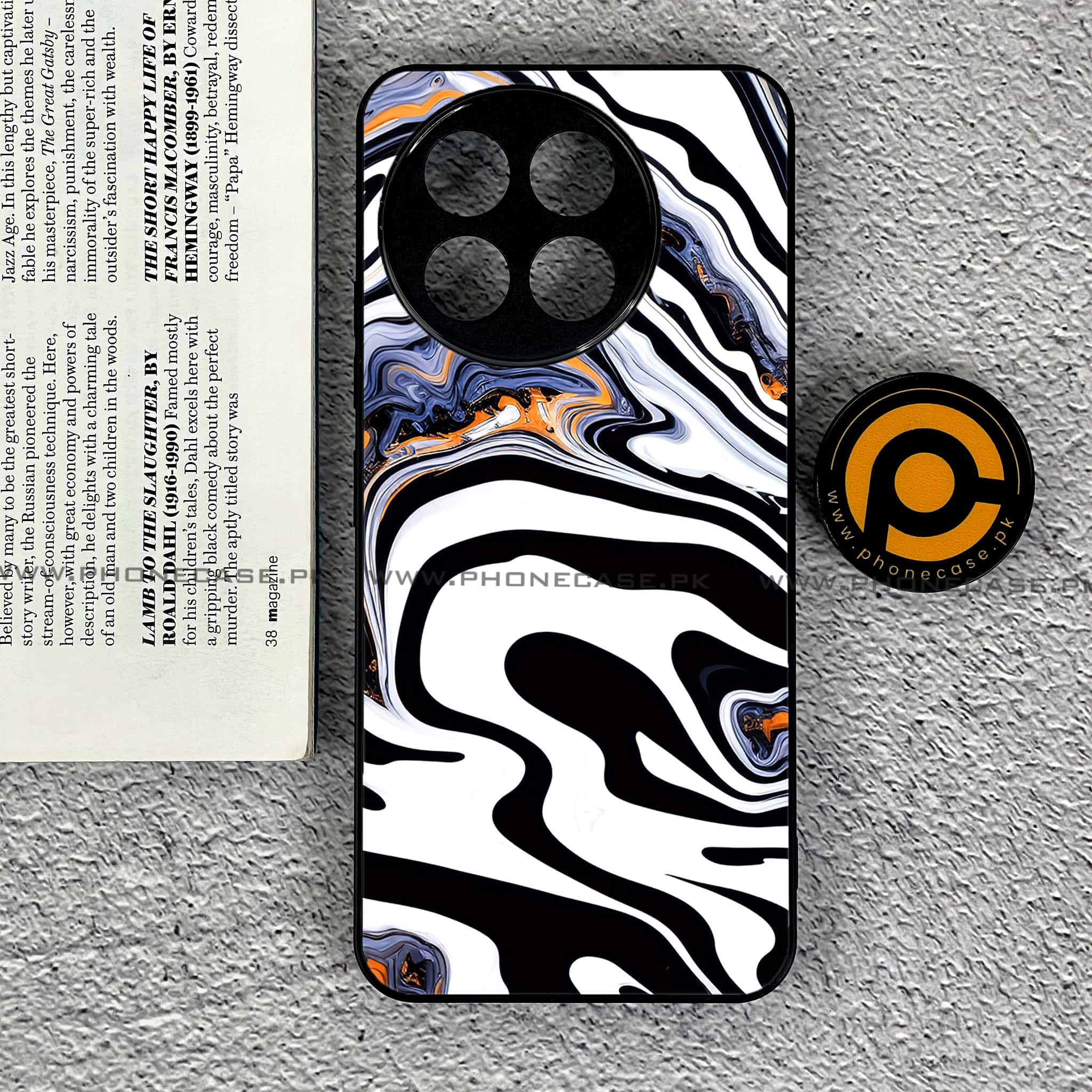OnePlus 13R - Liquid Marble Series - Premium Printed Glass soft Bumper shock Proof Case