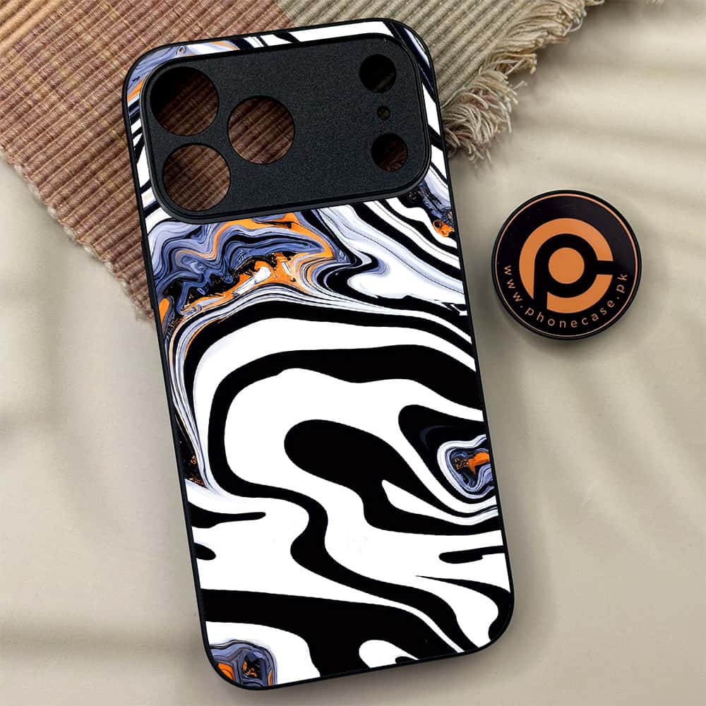 iPhone 17 Pro Max - Liquid Marble Series - Premium Metal Printed soft Bumper shock Proof Case