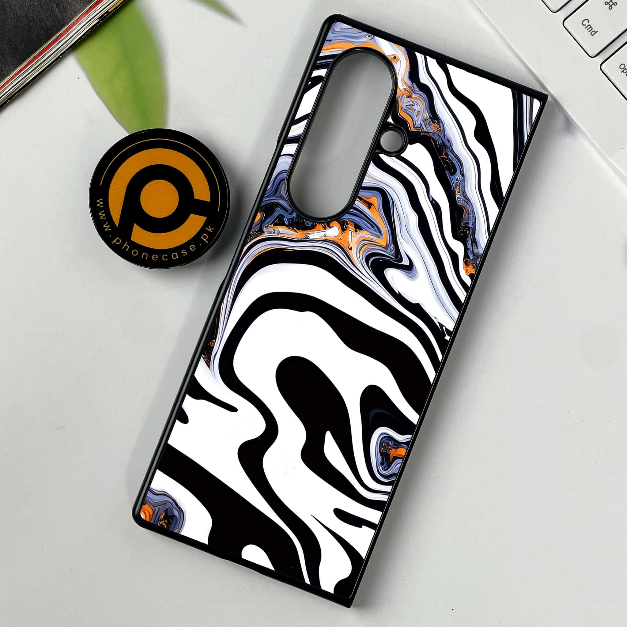 Samsung Galaxy Z Fold 7 - Liquid Marble Series - Premium Metal Printed soft Bumper shock Proof Case