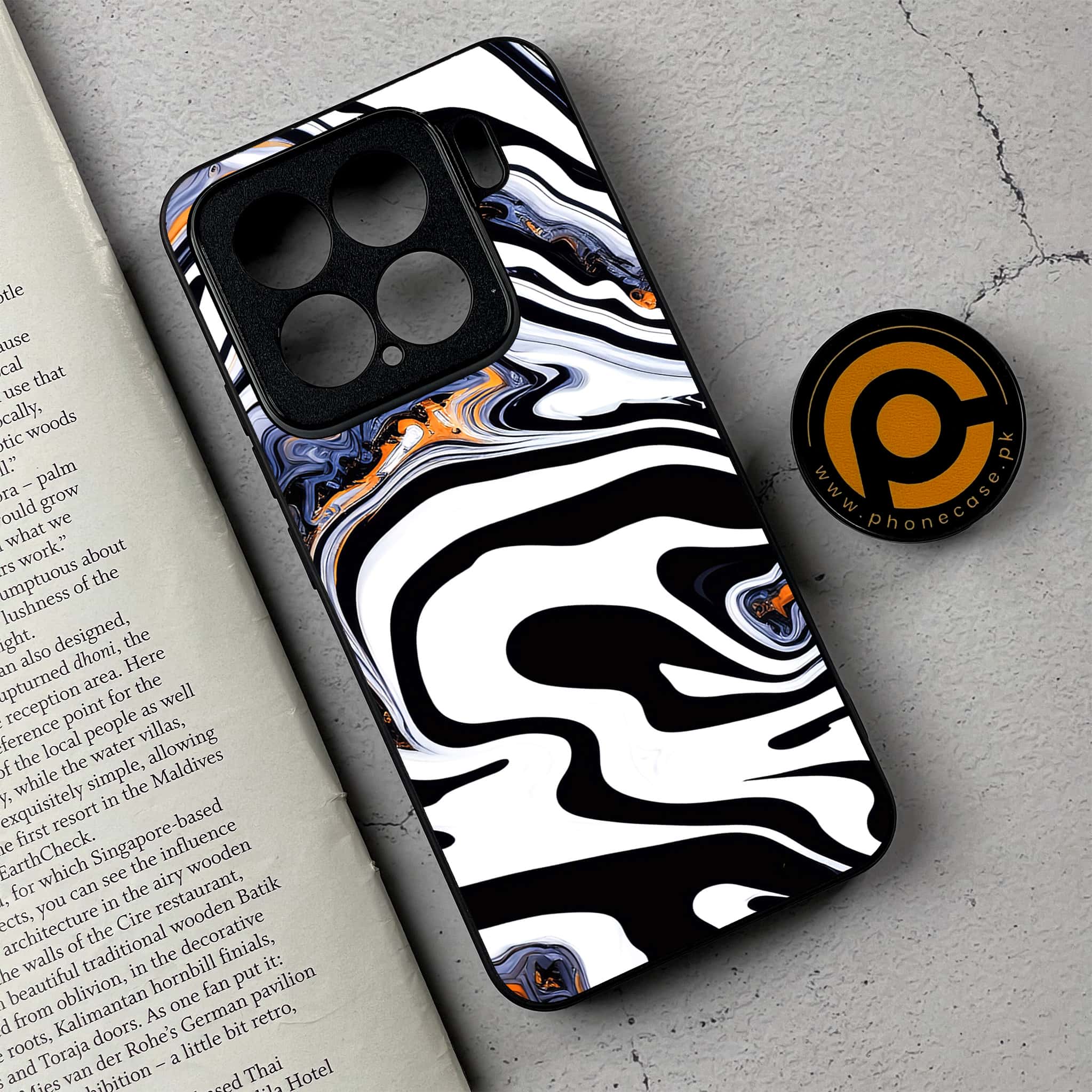 Xiaomi 15 - Liquid Marble Series - Premium Metal Printed soft Bumper shock Proof Case