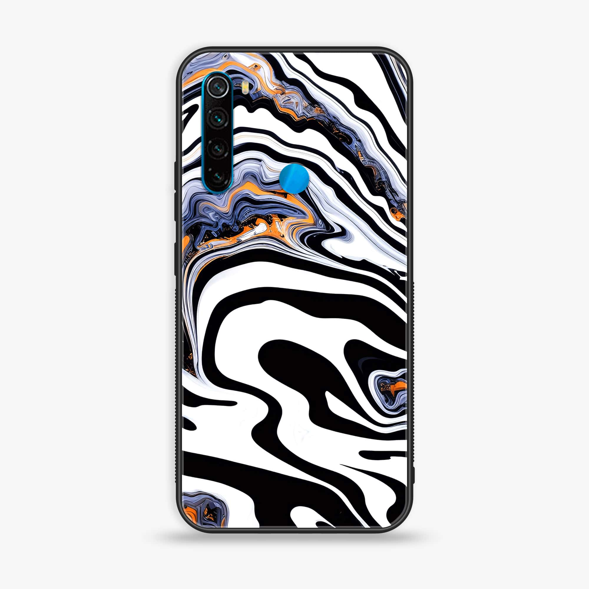 Redmi Note 8 - Liquid Marble Series - Premium Printed Glass soft Bumper shock Proof Case