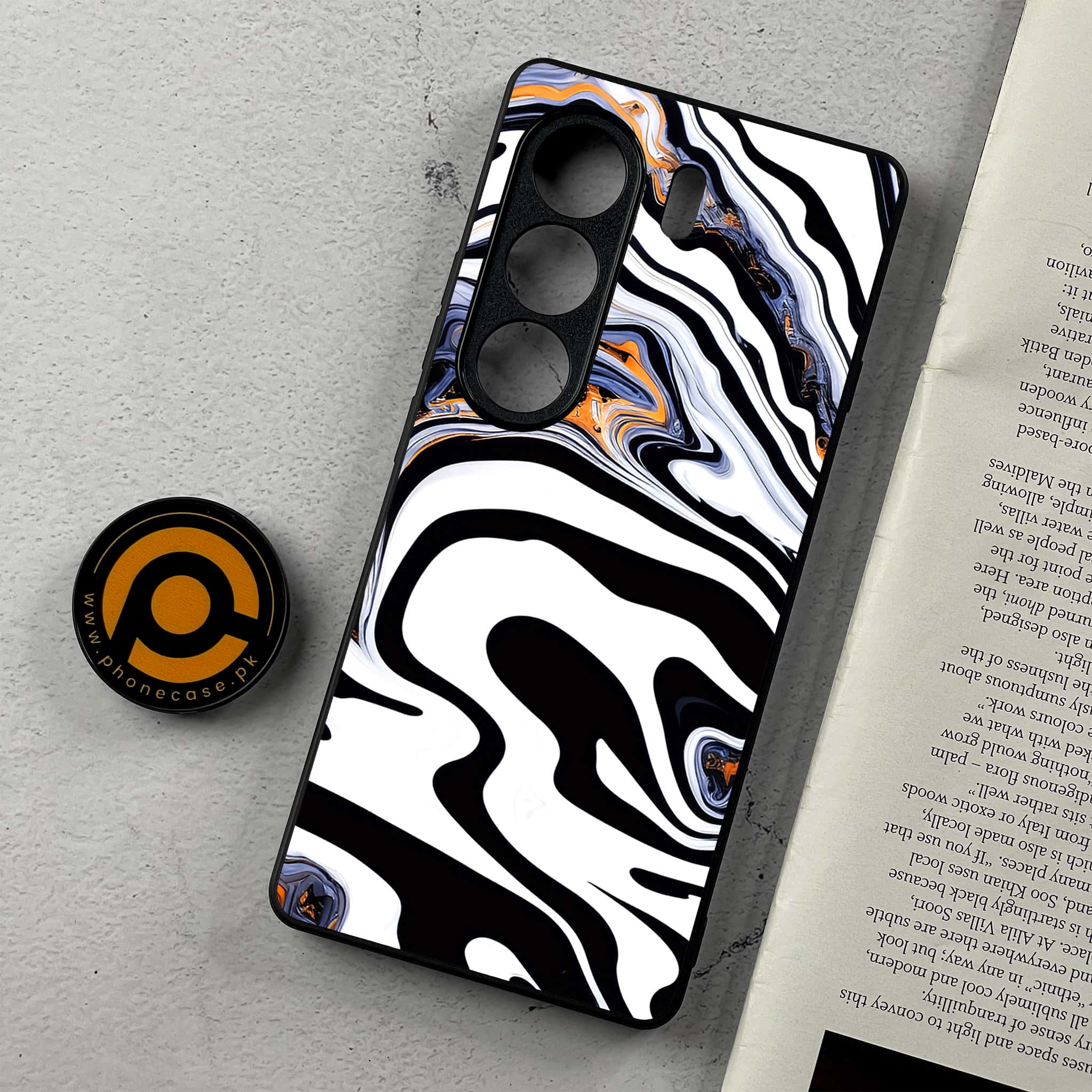 Tecno Camon 40 Pro - Liquid Marble Series - Premium Metal Printed Soft Bumper Shockproof Case