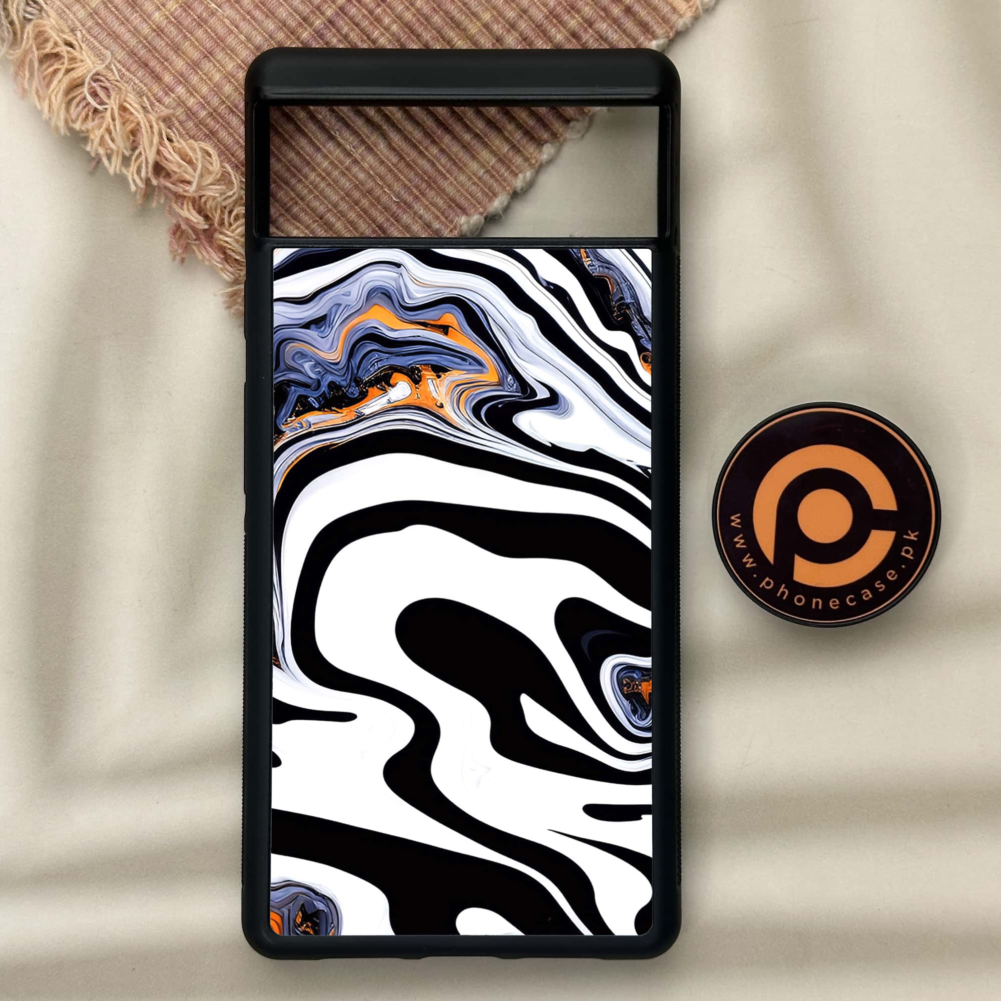 Google Pixel 6 - Liquid Marble Series - Premium Metal Printed soft Bumper Shock Proof Case