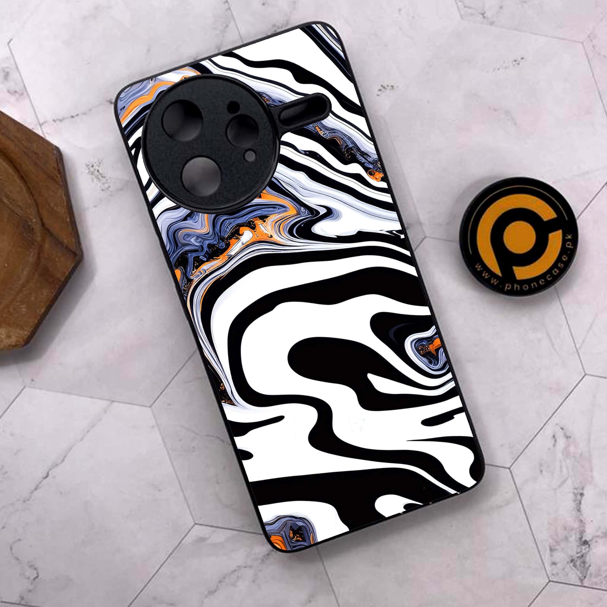 Xiaomi Poco F7 Ultra 5G - Liquid Marble Series - Premium Metal Printed soft Bumper shock Proof Case