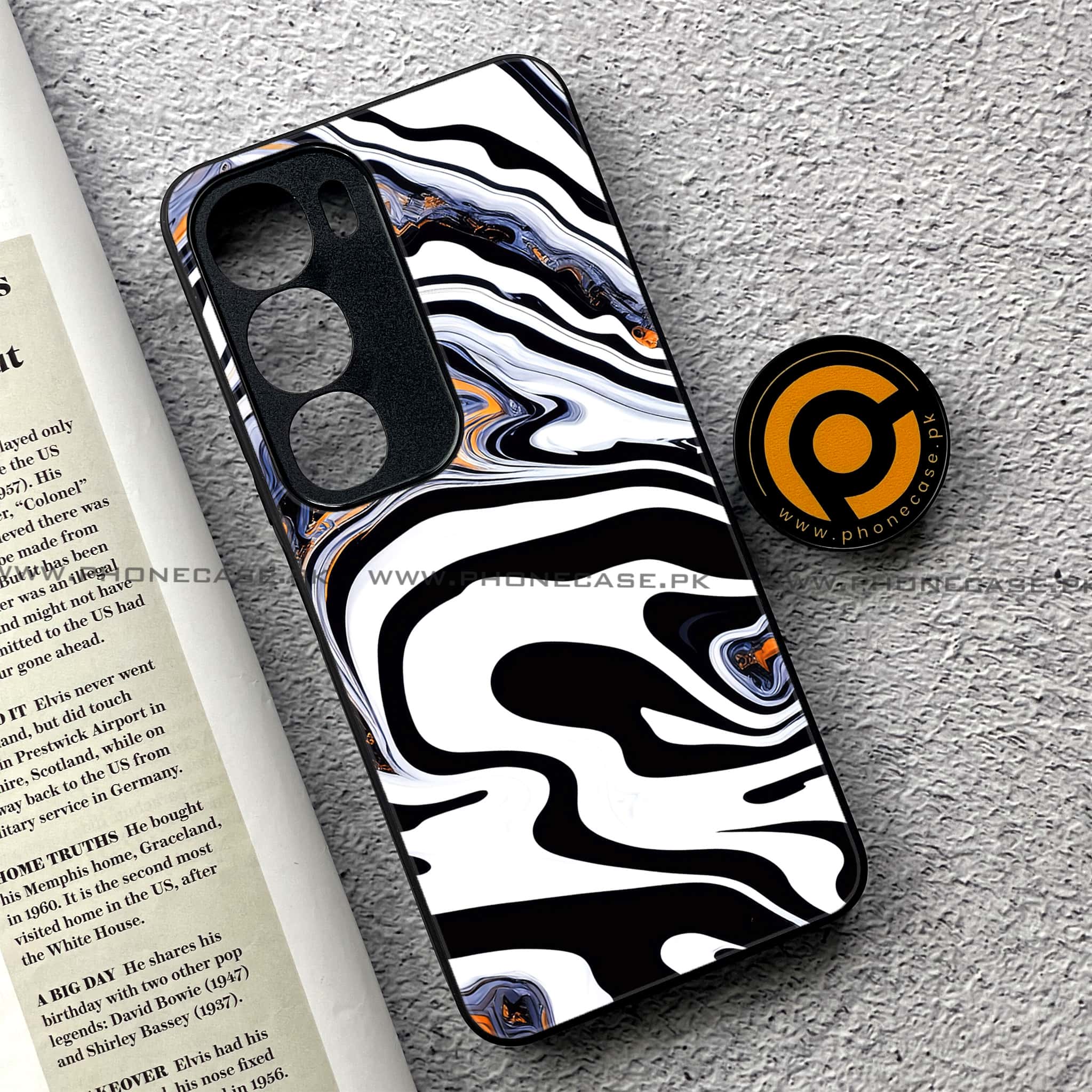 Vivo Y19s Pro - Liquid Marble Series - Premium Metal Printed soft Bumper shock Proof Case