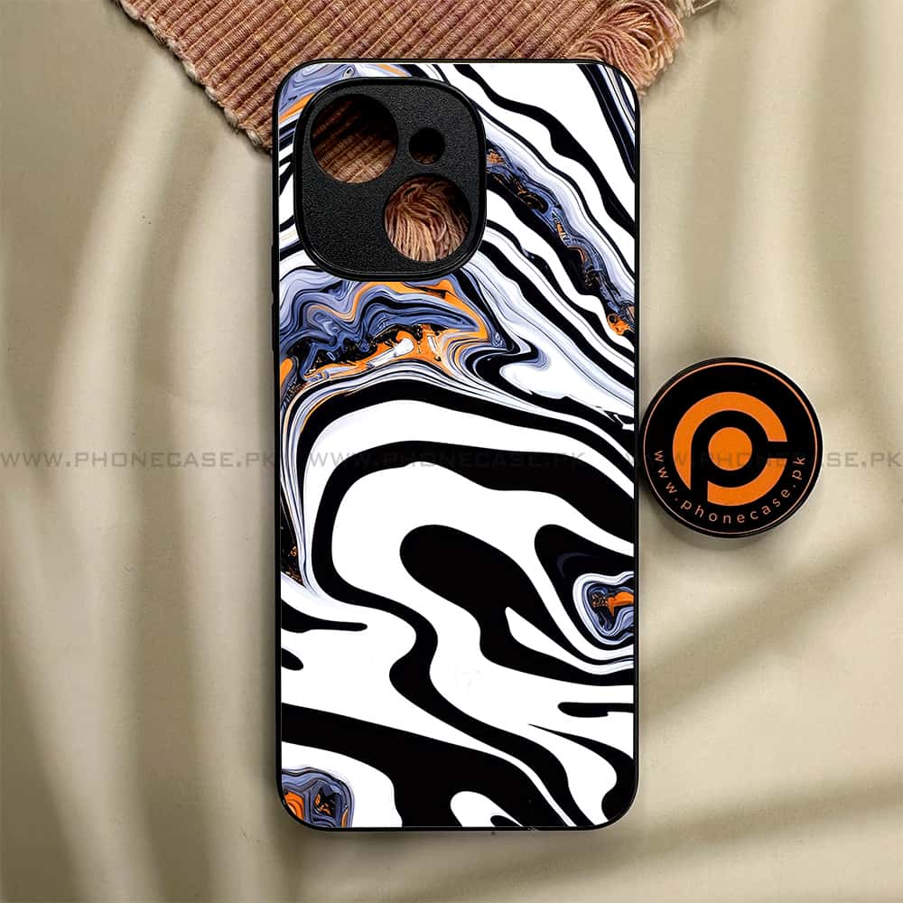 Tecno Spark 40C - Liquid Marble Series - Premium Metal Printed soft Bumper shock Proof Case