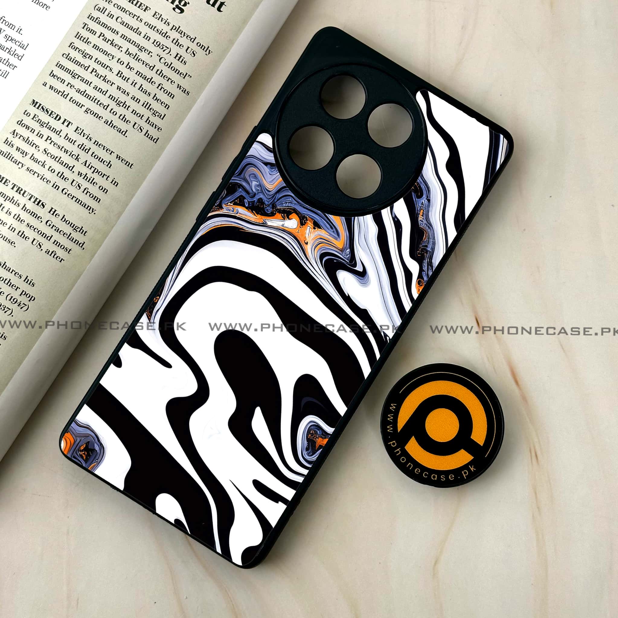 Tecno Camon 30s - Liquid Marble Series - Premium Metal Printed soft Bumper shock Proof Case