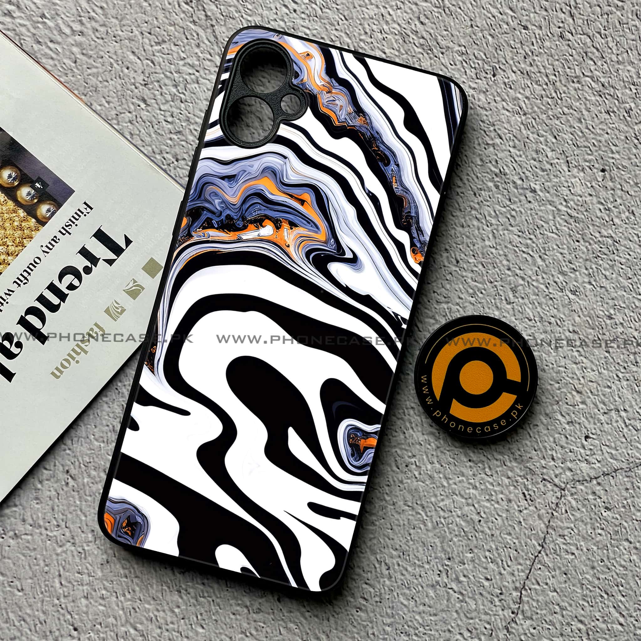 Samsung Galaxy A05 - Liquid Marble Series - Premium Metal Printed soft Bumper shock Proof Case