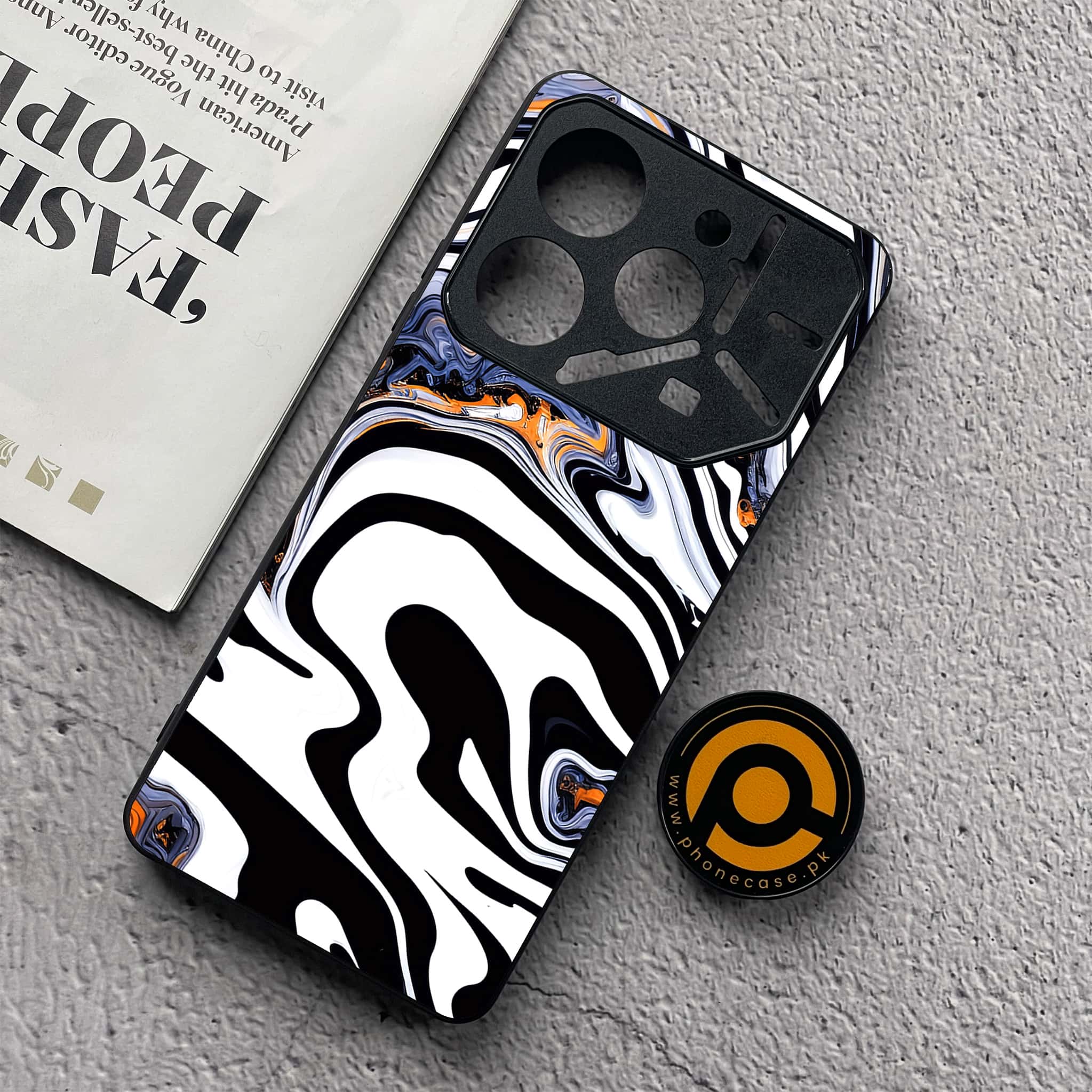 Tecno Pova 6 Neo - Liquid Marble Series - Premium Metal  Printed soft Bumper shock Proof Case