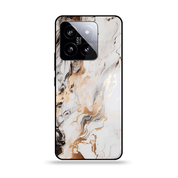 Xiaomi 14 - Liquid Marble Series - Premium Printed Glass soft Bumper shock Proof Case