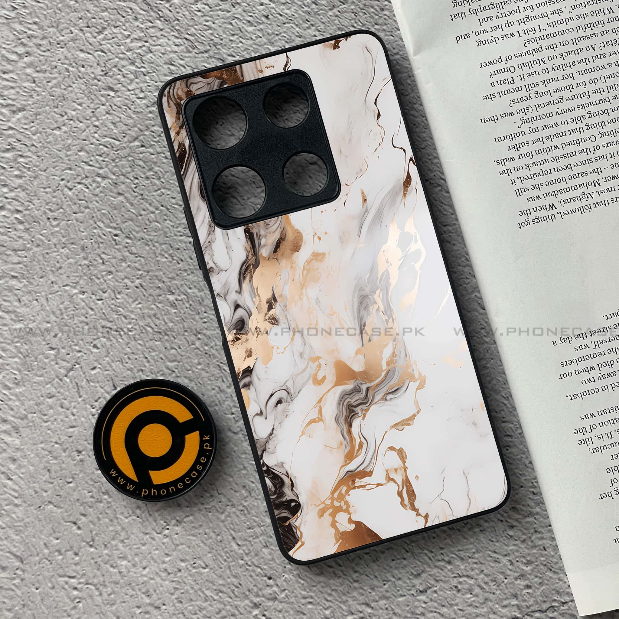 Infinix Note 30 Pro - Liquid Marble Series - Premium Metal Printed soft Bumper shock Proof Case