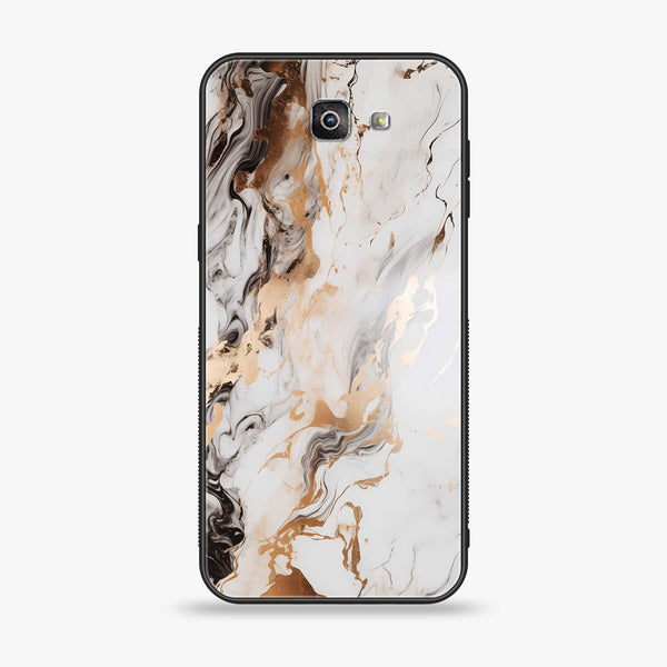 Galaxy J7 Prime 2018 - Liquid Marble Series - Premium Printed Glass soft Bumper shock Proof Case