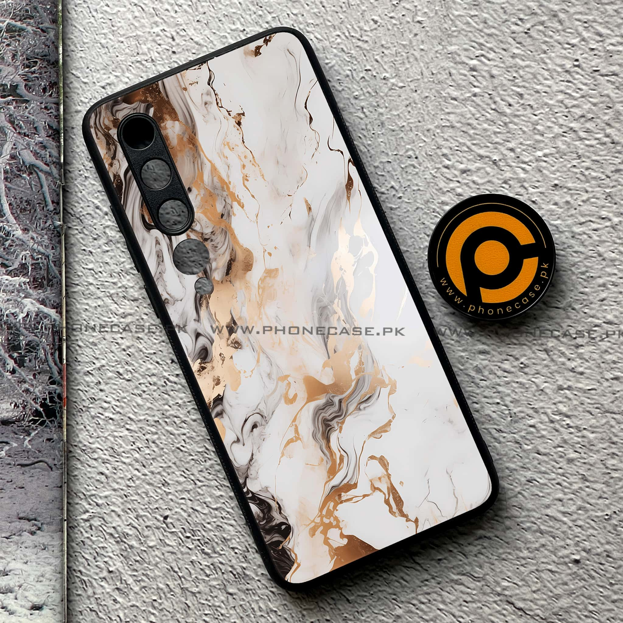 Xiaomi Mi 10 - Liquid Marble Series - Premium Printed Glass soft Bumper shock Proof Case