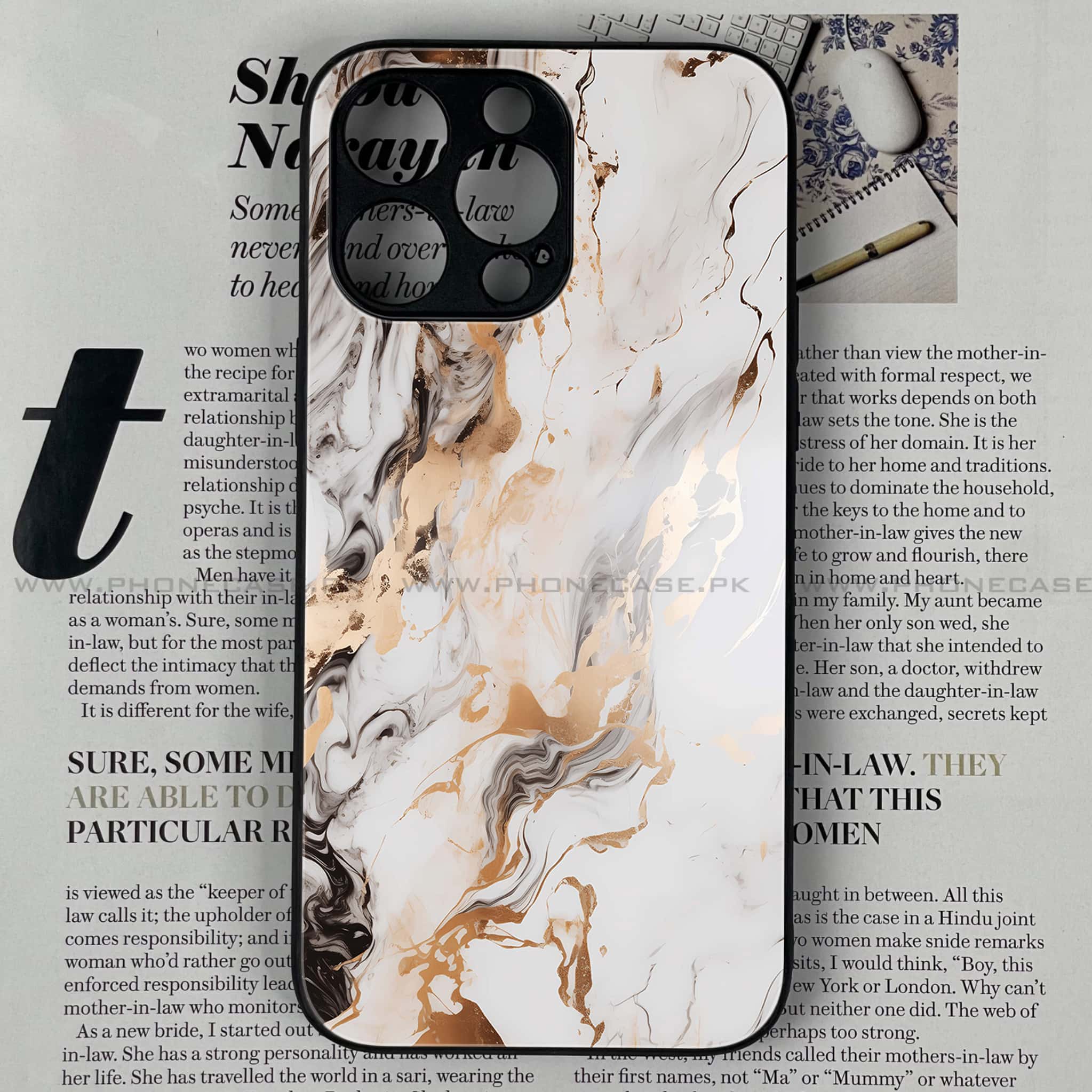 iPhone 13 Pro Max - Liquid Marble Series - Premium Metal Printed soft Bumper shock Proof Case