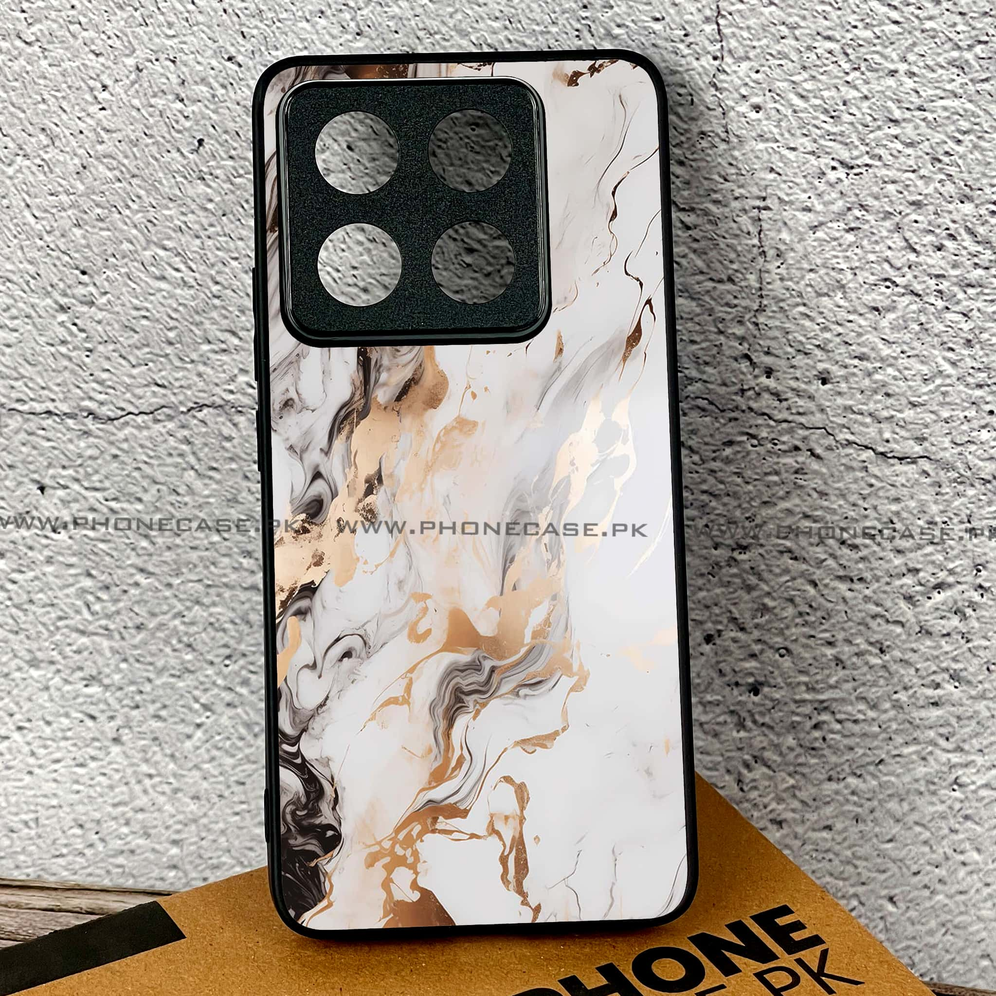 Xiaomi 14T Pro - Liquid Marble Series - Premium Printed Glass soft Bumper shock Proof Case