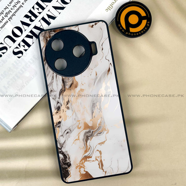 Tecno Camon 30 Pro - Liquid Marble Series - Premium Printed Glass soft Bumper shock Proof Case