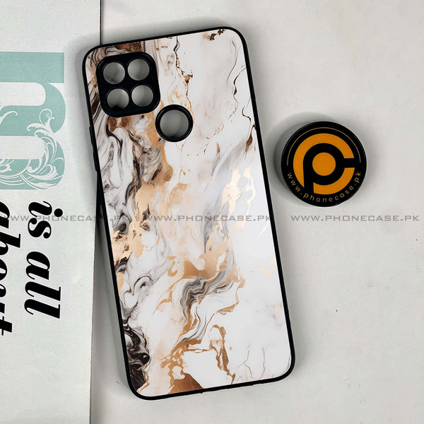 Oppo A15s - Liquid Marble Series - Premium Printed Glass soft Bumper shock Proof Case