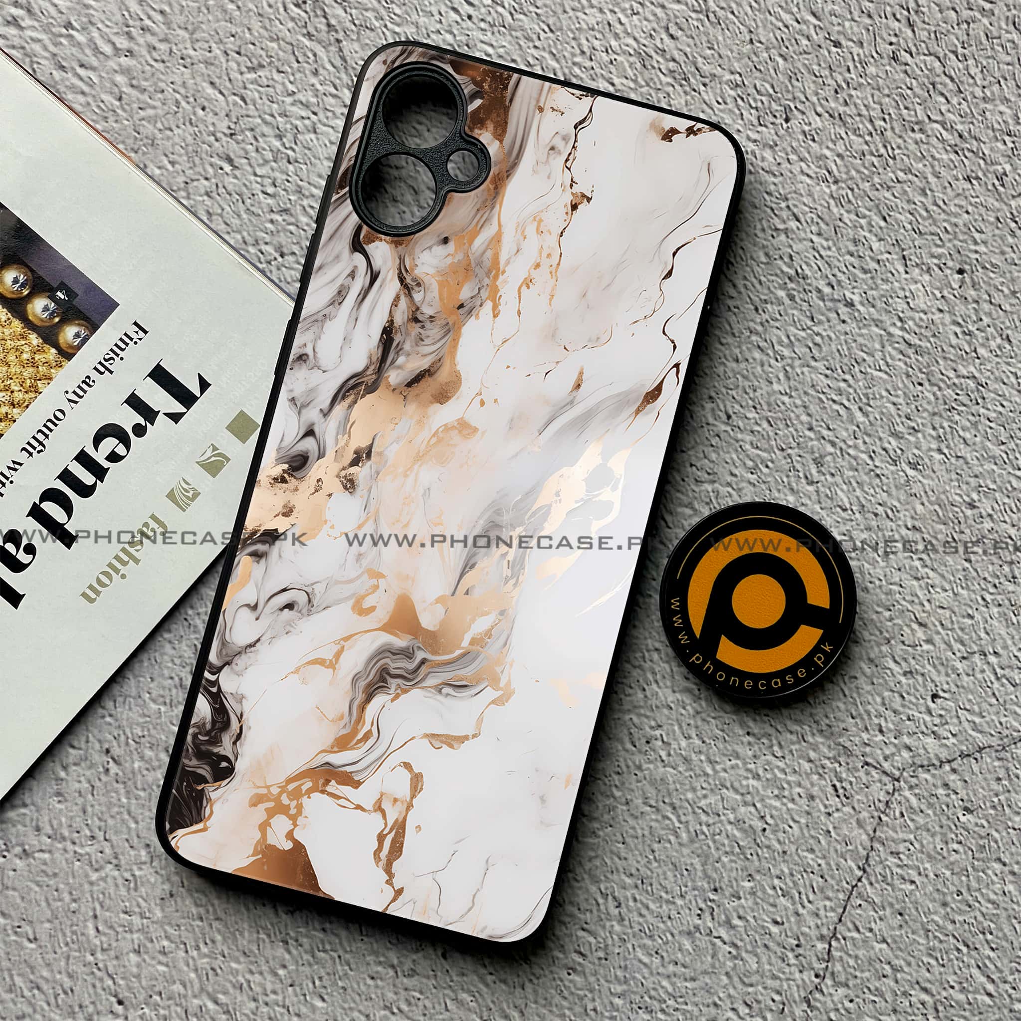 Samsung Galaxy A05 - Liquid Marble Series - Premium Metal Printed soft Bumper shock Proof Case