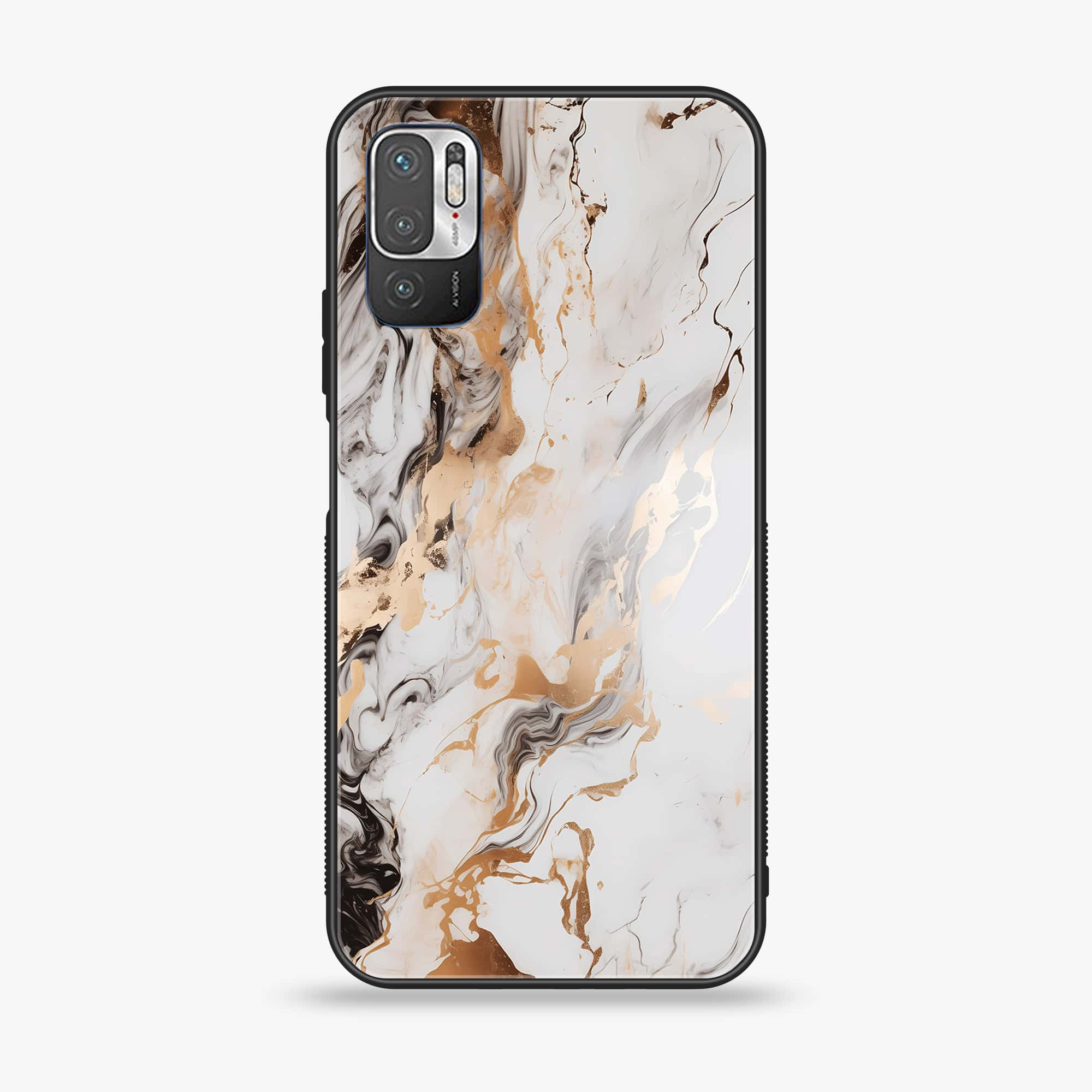 Xiaomi Redmi Note 10 5G - Liquid Marble Series - Premium Printed Glass soft Bumper shock Proof Case