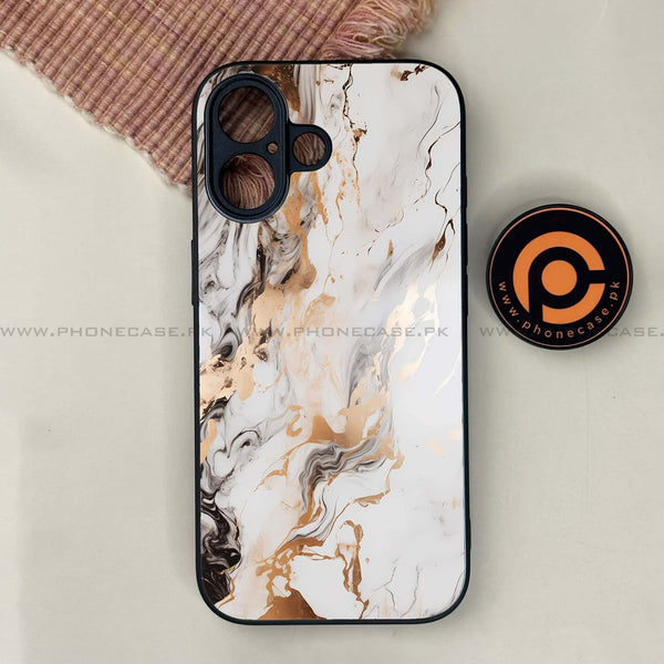 iPhone 17 - Liquid Marble Series - Premium Printed Glass soft Bumper shock Proof Case