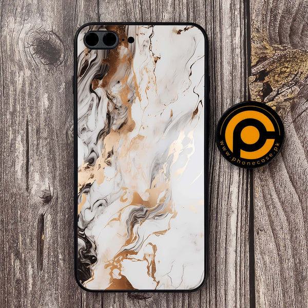 iPhone 7 Plus - Liquid Marble Series - Premium Metal Printed soft Bumper shock Proof Case