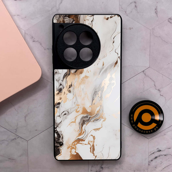 OnePlus 12R - Liquid Marble Series - Premium Metal Printed soft Bumper shock Proof Case