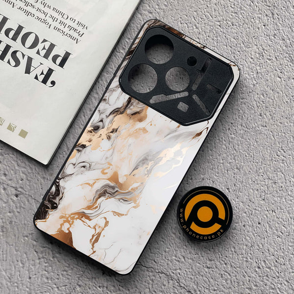 Tecno Pova 6 Neo - Liquid Marble Series - Premium Metal  Printed soft Bumper shock Proof Case