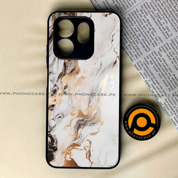 Infinix Smart 9 HD - Liquid Marble Series - Premium Metal Printed soft Bumper shock Proof Case