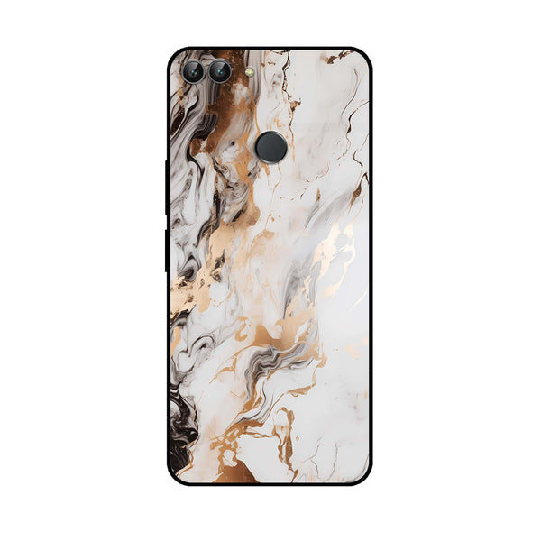 Huawei P Smart - Liquid Marble Series - Premium Printed Glass soft Bumper shock Proof Case