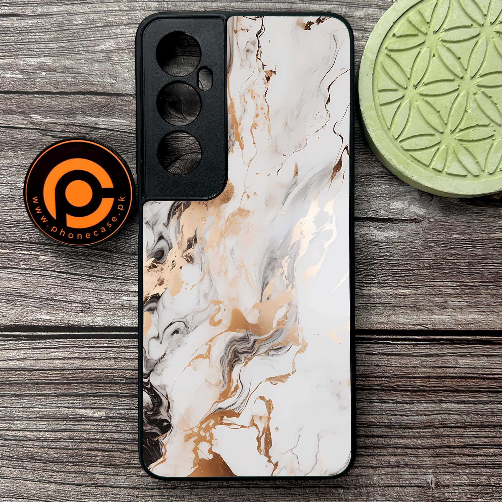 Realme C65  - Liquid Marble Series - Premium Metal Printed soft Bumper shock Proof Case