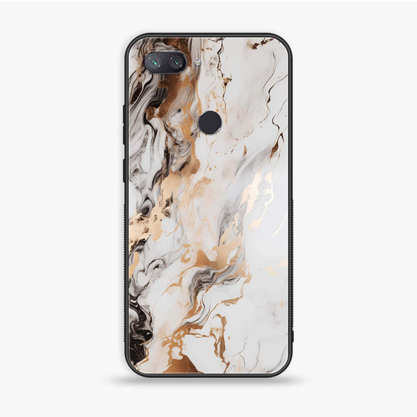 Xiaomi Mi 8 Lite - Liquid Marble Series - Premium Printed Glass soft Bumper shock Proof Case